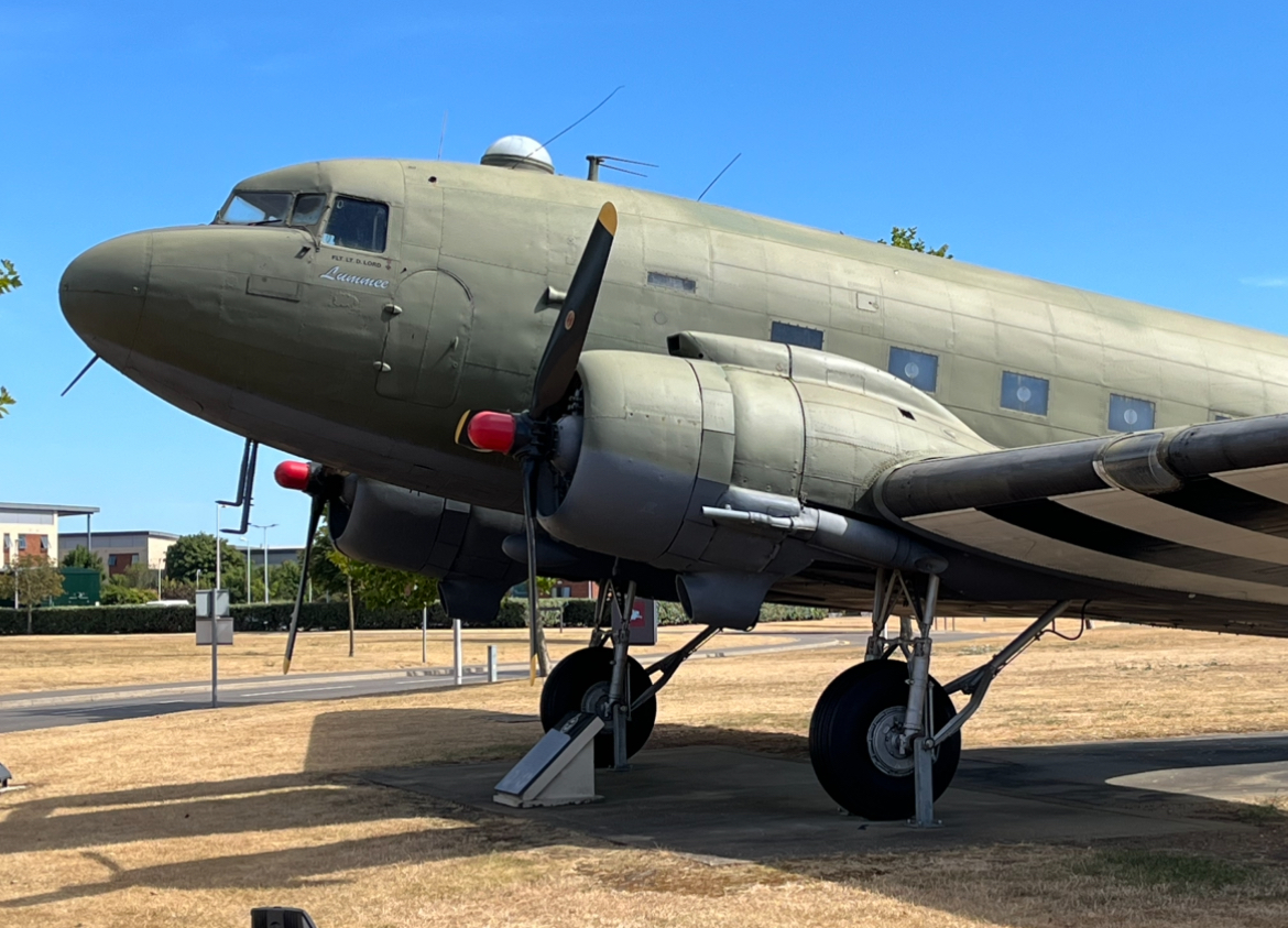 Dakota aircraft outside Merville Barracks, Colchester, the current base of 16 Air Assault Brigade