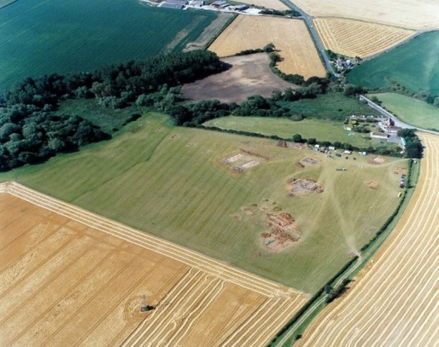  An aerial view of the Marcham excavations