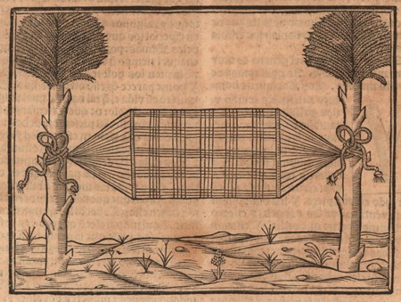 a drawing of a hammock 