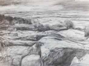 miranda cresswell drawing of Aughertree, Cornwall. 