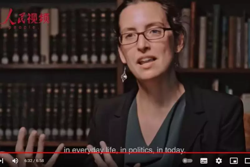 Screenshot of a video in which Anke is speaking to camera