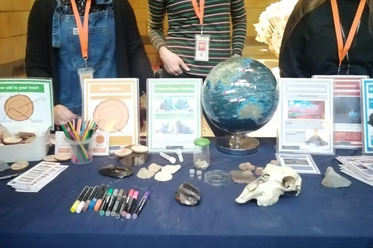 Members of our tephrochronology team at the NHM's Volcano day exhibition